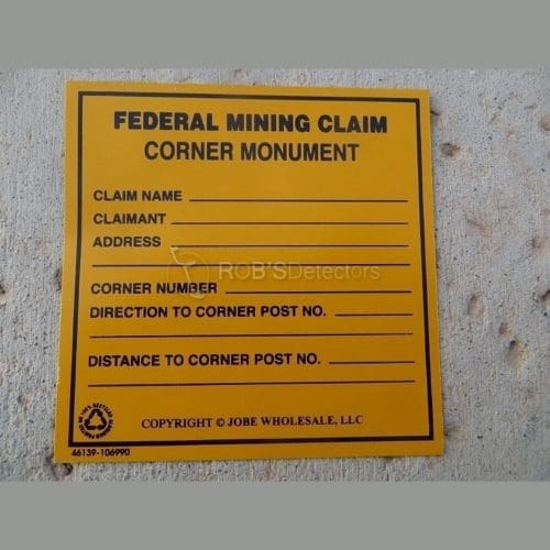 Corner Post Mining Claim Sign 4×4″