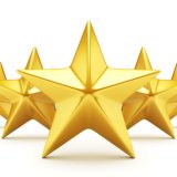 Five star rating - shiny golden stars testimage