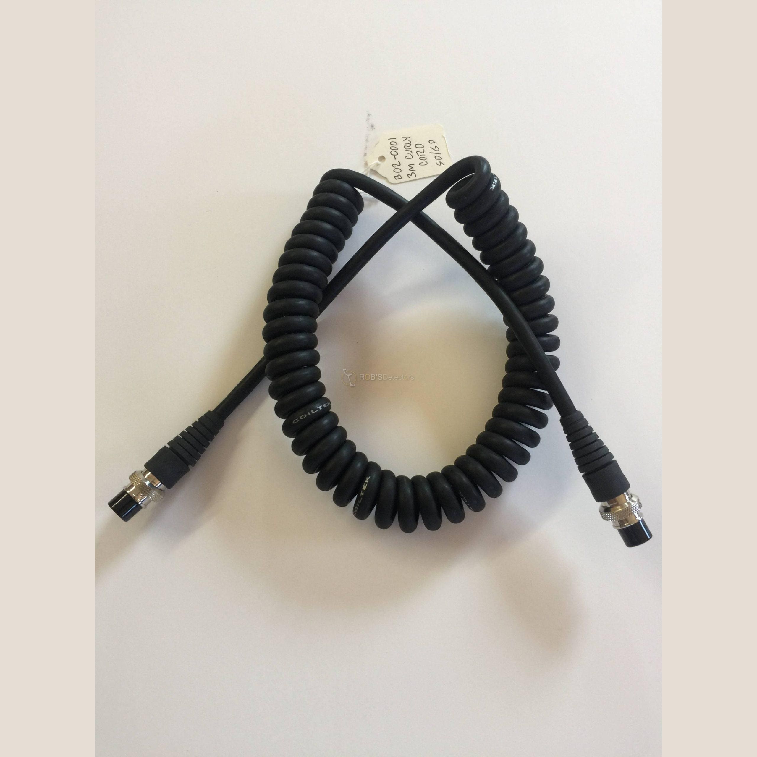 Coiltek 4-pin Heavy Duty Curly Power Cord for Minelab SD or GP series